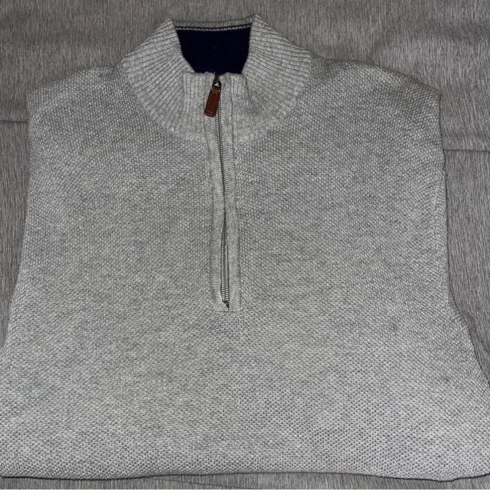 Club Room Men's Light Gray Zip-Up Sweater